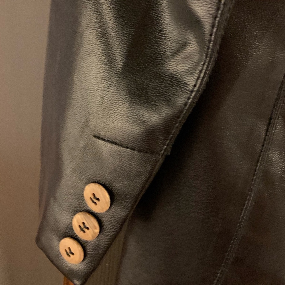 SOLD OUT RARE Nanushka Cancun Leather Blazer in Black Medium Never Worn - Picture 4 of 5